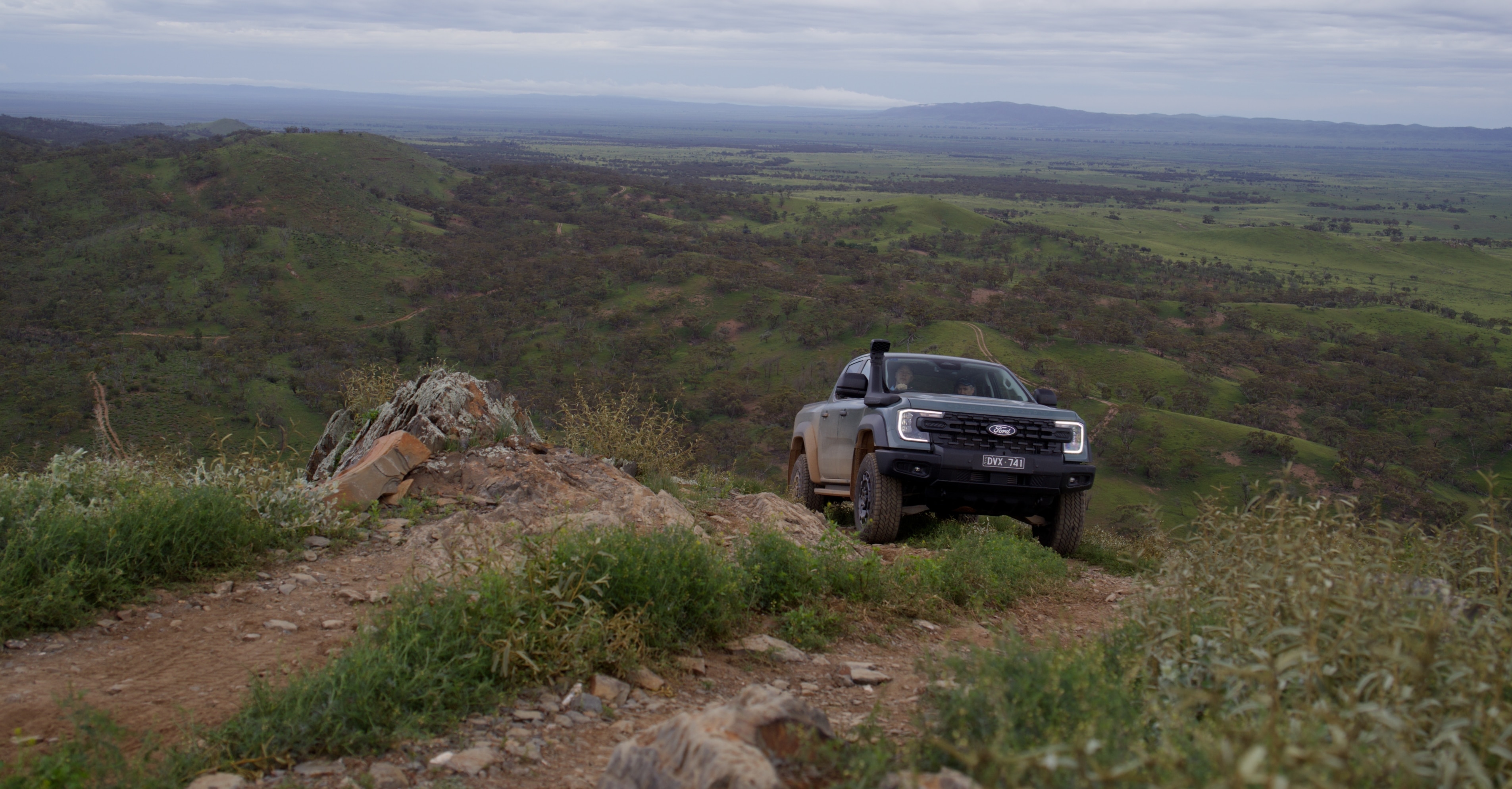 Australian-spec Ranger Super Duty XLT in the Bendleby Ranges. Always consult the Owner’s Manual before off-road driving, know your terrain and trail difficulty, and use appropriate safety gear.